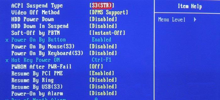 S1 («Power on suspend» (POS) В BIOS) g0 (s0) (working). Почему компьютер включается сам в определенное время. Acpi suspend Type - s3.